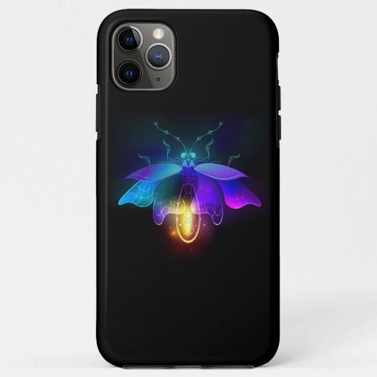 Neon Firefly auf schwarz Case-Mate iPhone Hülle (Rückseite)