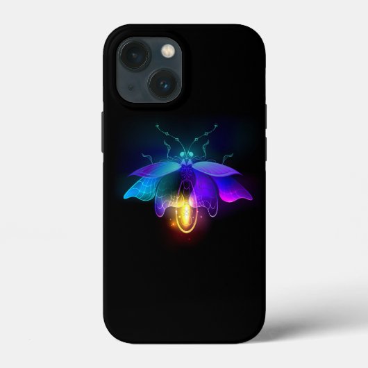 Neon Firefly auf schwarz Case-Mate iPhone Hülle (Rückseite)