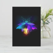 Neon Firefly auf schwarz Dankeskarte (Stehend Vorderseite)