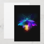 Neon Firefly auf schwarz Dankeskarte (Vorne/Hinten)
