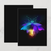Neon Firefly auf schwarz Dankeskarte (Vorne/Hinten)