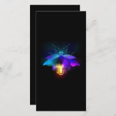 Neon Firefly auf schwarz Dankeskarte (Vorne/Hinten)