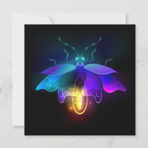 Neon Firefly auf schwarz Dankeskarte