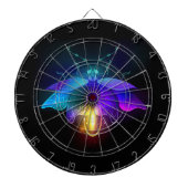 Neon Firefly auf schwarz Dartscheibe (vorne)