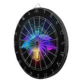 Neon Firefly auf schwarz Dartscheibe (Vorderseite rechts)