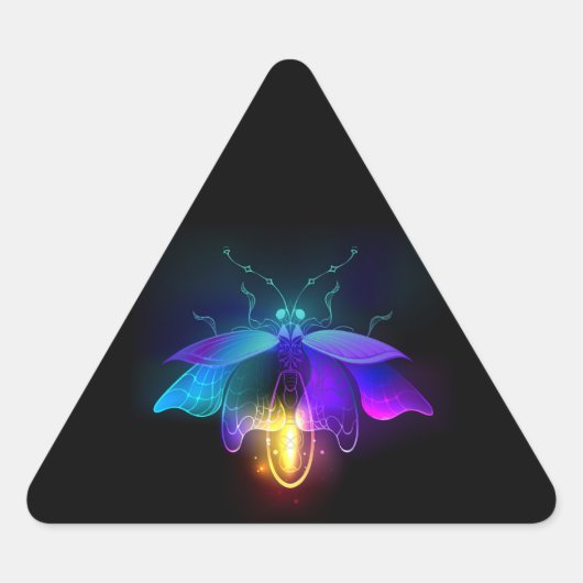 Neon Firefly auf schwarz Dreieckiger Aufkleber (Vorderseite)