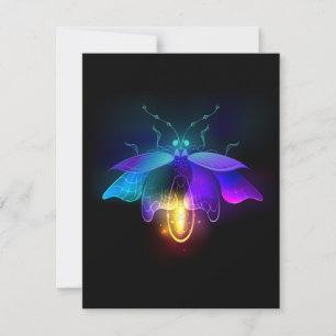Neon Firefly auf schwarz Einladung