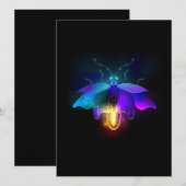 Neon Firefly auf schwarz Einladung (Vorne/Hinten)