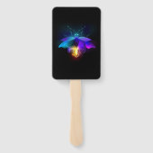 Neon Firefly auf schwarz Fächer (Rückseite)
