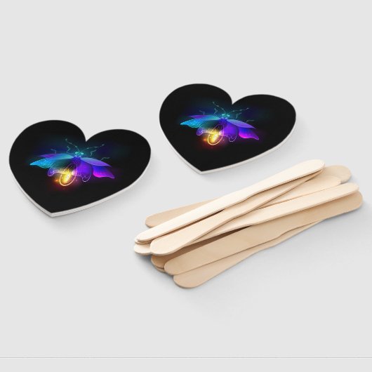 Neon Firefly auf schwarz Fächer (Non-assembled)