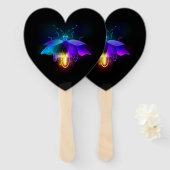 Neon Firefly auf schwarz Fächer (Vorne und Hinten)