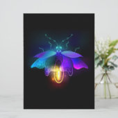 Neon Firefly auf schwarz Feiertagskarte (Stehend Vorderseite)