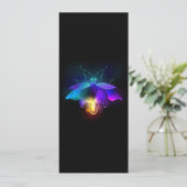 Neon Firefly auf schwarz Feiertagskarte (Stehend Vorderseite)
