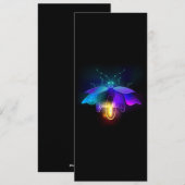 Neon Firefly auf schwarz Feiertagskarte (Vorne/Hinten)
