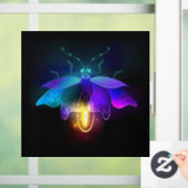 Neon Firefly auf schwarz Fensteraufkleber (Zuhause)