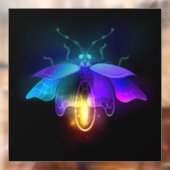 Neon Firefly auf schwarz Fensteraufkleber (Blatt 2)