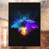 Neon Firefly auf schwarz Fensteraufkleber (Blatt 2)