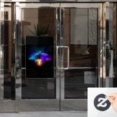 Neon Firefly auf schwarz Fensteraufkleber (Büro Tür)