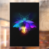 Neon Firefly auf schwarz Fensteraufkleber (Blatt 2)