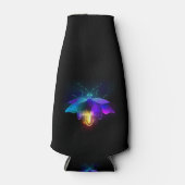 Neon Firefly auf schwarz Flaschenkühler (Vorderseite)