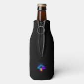 Neon Firefly auf schwarz Flaschenkühler (Flasche Rückseite)
