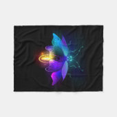 Neon Firefly auf schwarz Fleecedecke (Vorderseite (Horizontal))