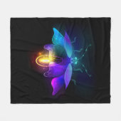 Neon Firefly auf schwarz Fleecedecke (Vorderseite (Horizontal))