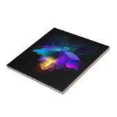 Neon Firefly auf schwarz Fliese (Seite)