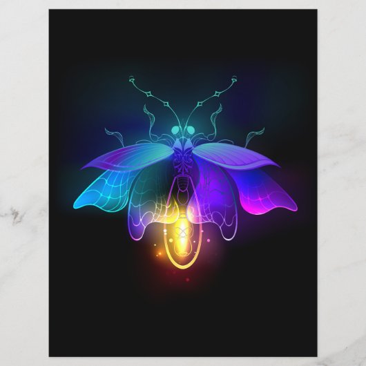 Neon Firefly auf schwarz Flyer (Vorne)