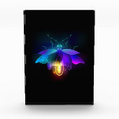 Neon Firefly auf schwarz Fotoblock (Vorderseite)