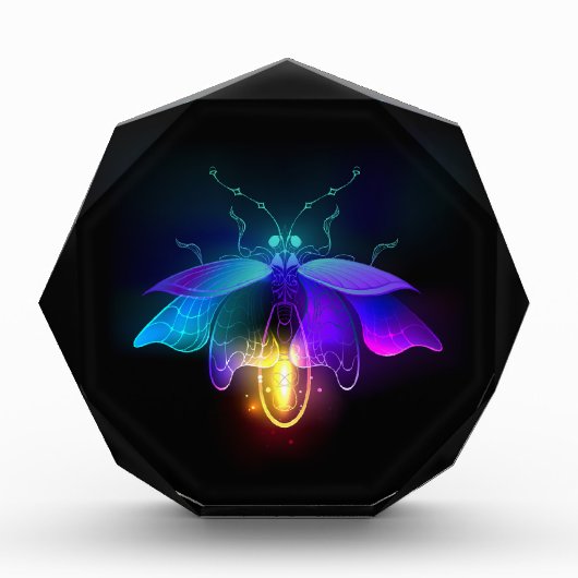 Neon Firefly auf schwarz Fotoblock (Vorderseite)