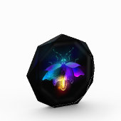 Neon Firefly auf schwarz Fotoblock (Links)