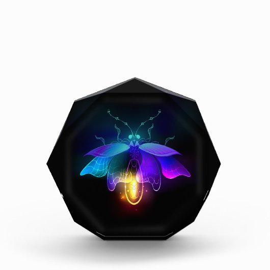 Neon Firefly auf schwarz Fotoblock (Vorderseite)