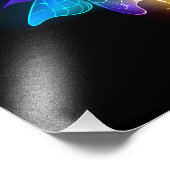 Neon Firefly auf schwarz Fotodruck (Ecke)