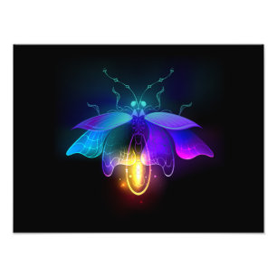 Neon Firefly auf schwarz Fotodruck