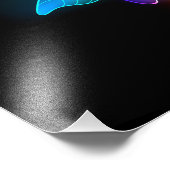 Neon Firefly auf schwarz Fotodruck (Ecke)