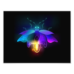 Neon Firefly auf schwarz Fotodruck