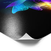 Neon Firefly auf schwarz Fotodruck (Ecke)