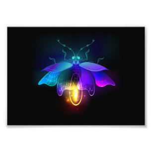Neon Firefly auf schwarz Fotodruck