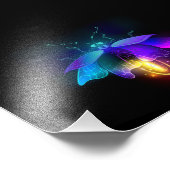 Neon Firefly auf schwarz Fotodruck (Ecke)
