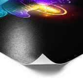 Neon Firefly auf schwarz Fotodruck (Ecke)