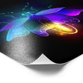 Neon Firefly auf schwarz Fotodruck (Ecke)
