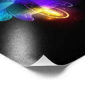 Neon Firefly auf schwarz Fotodruck (Ecke)