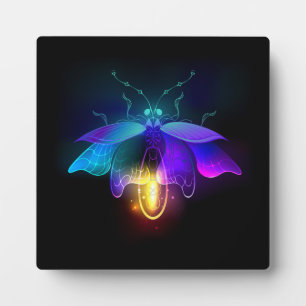 Neon Firefly auf schwarz Fotoplatte