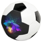 Neon Firefly auf schwarz Fußball (Dreiviertel)
