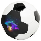Neon Firefly auf schwarz Fußball (Dreiviertel)