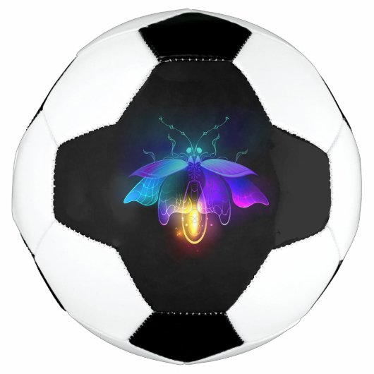 Neon Firefly auf schwarz Fußball (Vorderseite)