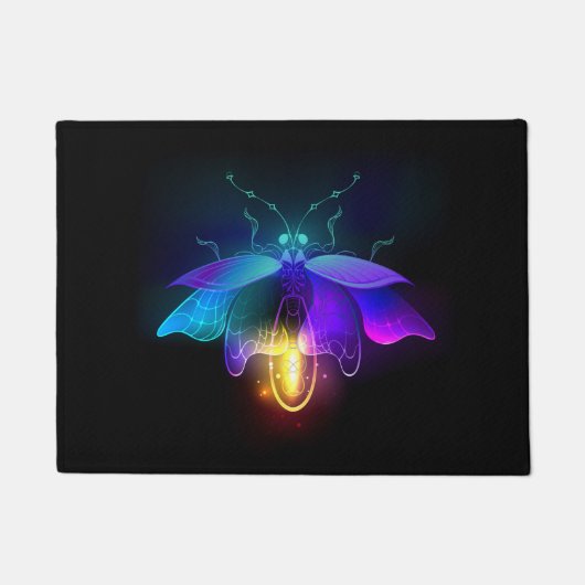 Neon Firefly auf schwarz Fußmatte (Vorderseite)