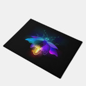 Neon Firefly auf schwarz Fußmatte (Schrägansicht)