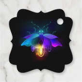 Neon Firefly auf schwarz Geschenkanhänger (Rückseite)